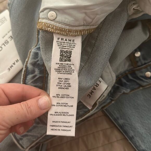 FRAME Le Slouch Low Rise, Straight Destructed Denim - NWT - size 30 - Picture 16 of 16